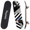 WhiteFang Skateboards for Beginners Complete Skateboard 31 x 7.88 7 Layer Canadian Maple Double Kick Concave Standard and Tricks Skateboards for Kids and Beginners (Endless Path)